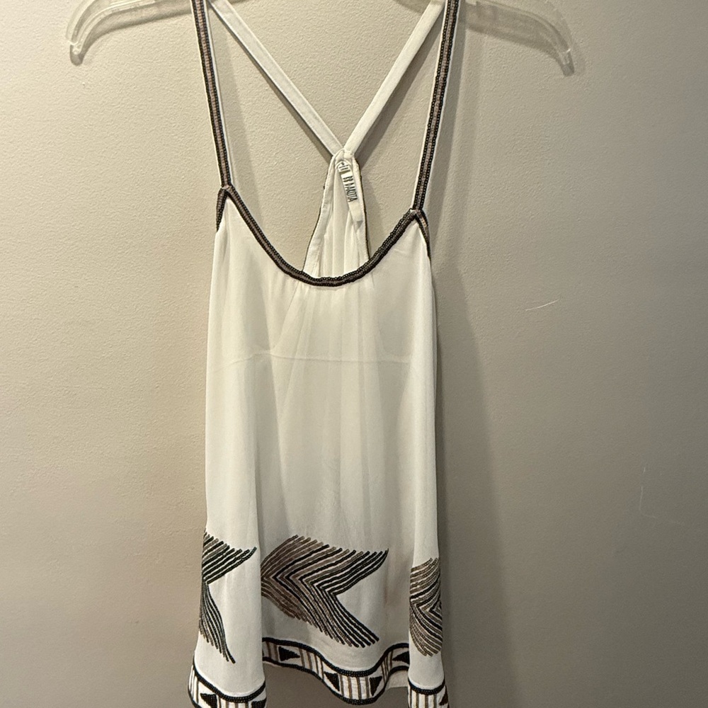 BB Dakota White Backless Tank Top